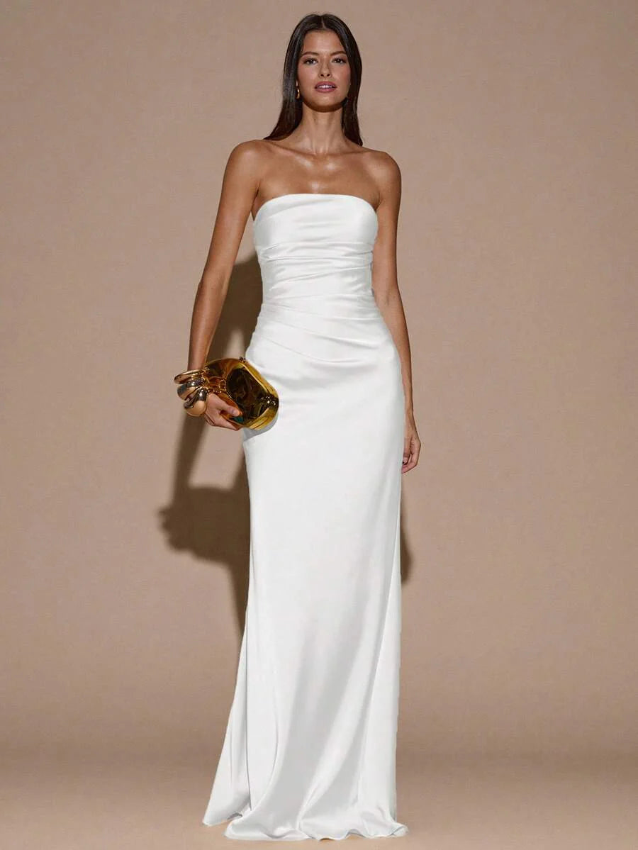 LUMIÈR - Maxi Mermaid Evening Dress White
