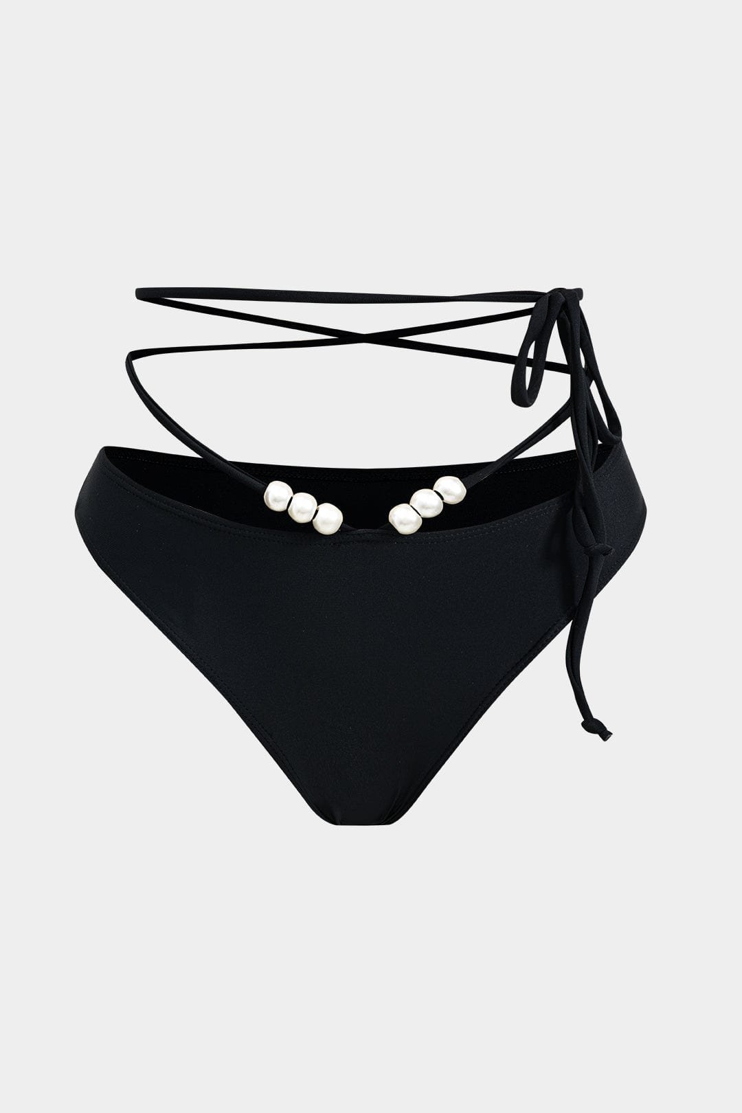Three-Piece Bikini Set in Black with Wrap Sarong Cover-Up