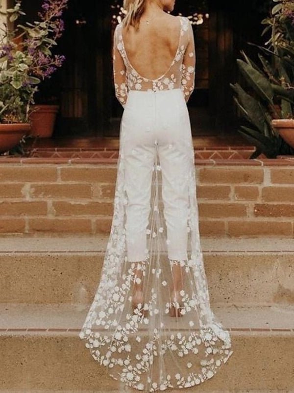 Chic Modern White Bridal Jumpsuit | Clara 3