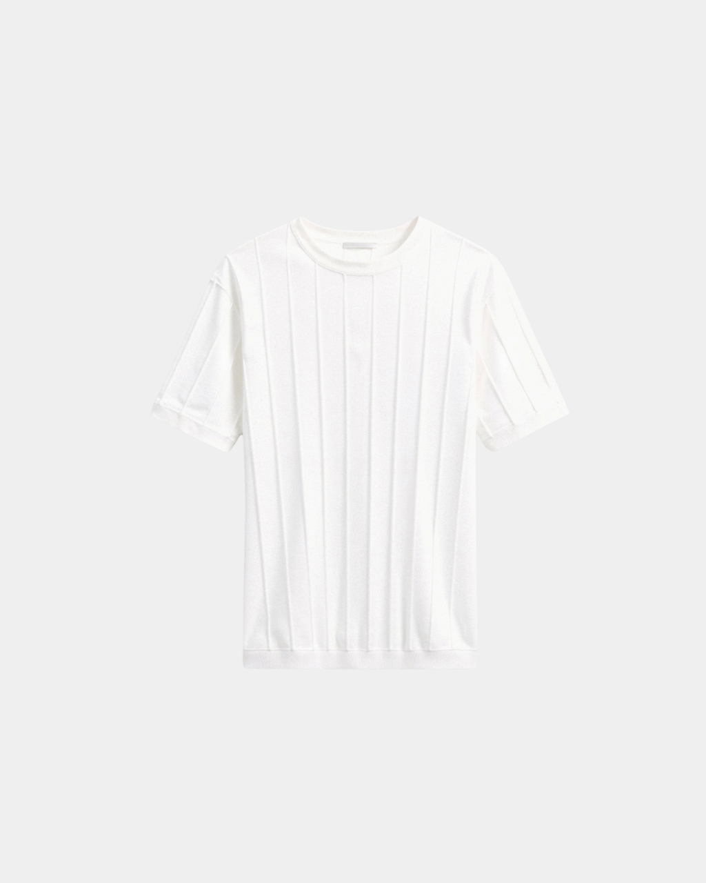 Men's T Shirt with Vertical Rib Structure – Lightweight Short Sleeve Summer Style