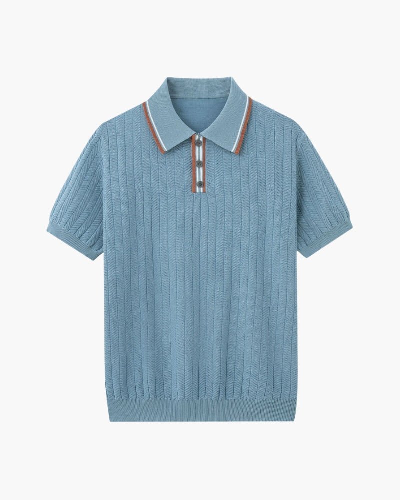 Mens Polo Shirt with Contrast Collar – Stylish Summer Retro Design for Casual Wear