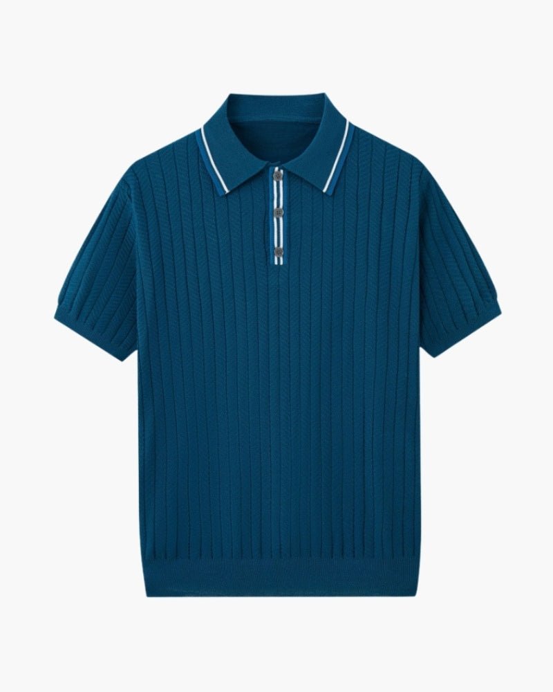 Mens Polo Shirt with Contrast Collar – Stylish Summer Retro Design for Casual Wear